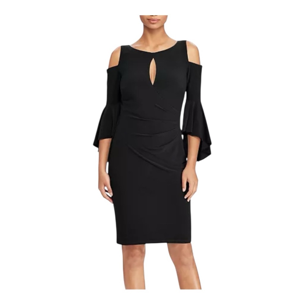 🖤Ralph Lauren Black Ruched Cut Out Cocktail Dress